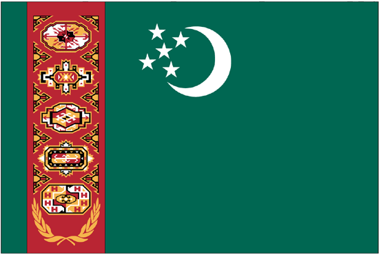 Turkmenistan Flag-3' x 5' Indoor Flag-0